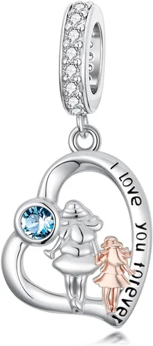 Miniatura 159 de PROESS Dije para padre, madre e hija, pulsera de plata de ley para pulseras, regalos de cumpleaños, día de San Valentín, para hija, madre, amante