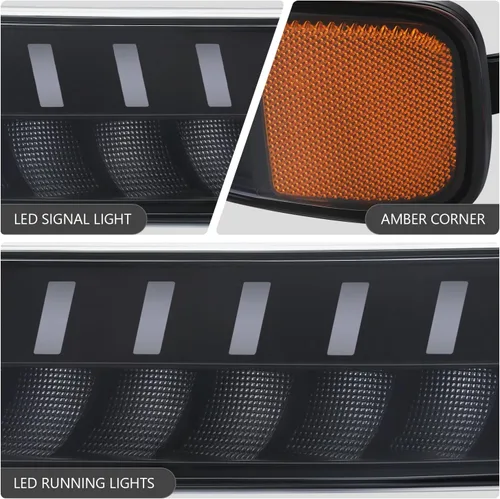Miniatura 4 de DNA MOTORING Par de luces de señal de giro LED DRL de arranque secuencial para parachoques Compatible con Chevy GMC Express Savana 1500 03-14