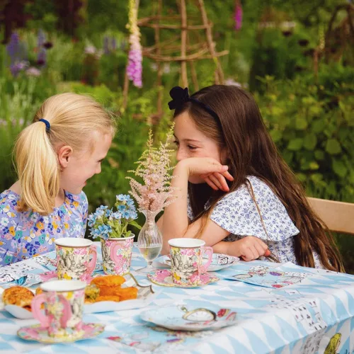Miniatura 5 de Set de tazas con manija y plato Truly Alice del Sombrerero Loco de Alicia en el país de las maravillas, en 3 diseños para fiesta de té o cumpleaños