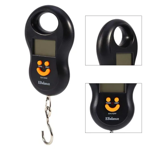 Miniatura 3 de Báscula de equipaje colgante, portátil de 110.2 lbs0.35 oz LCD digital colgante peso electrónico para equipaje de cocina postal
