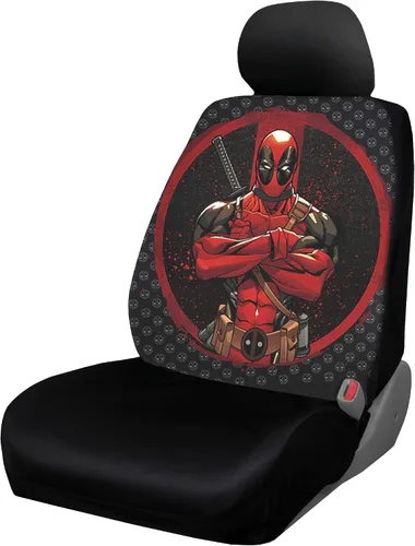 Plasticolor 008669R01 Deadpool Repeater de Marvel Funda de asiento de espalda baja universal para coche, camioneta o SUV