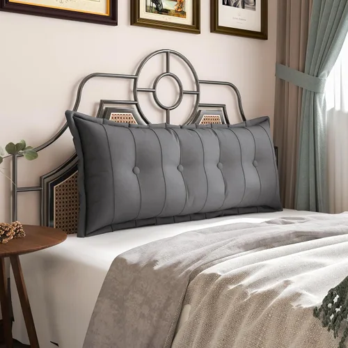 VERCART Almohada grande para cabecero, almohadas de sofá cama, almohada de lectura, almohada de cabecera de cama, almohada de apoyo de Gris