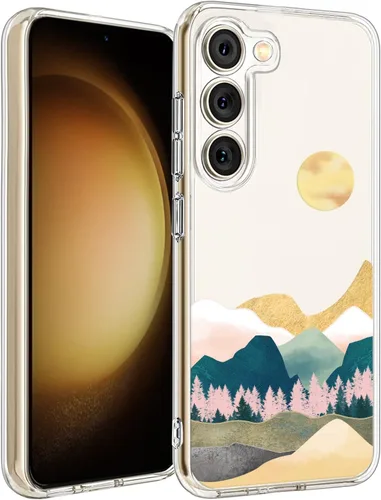 Miniatura 21 de Unov Funda compatible con Galaxy S23 transparente con diseño de TPU suave, absorción de golpes, patrón delgado en relieve protector de 6.1 pulgadas
