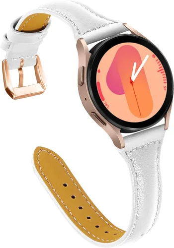 Miniatura 16 de JOYOZY Correa de cuero compatible con Samsung Galaxy Watch 6/7/FE/5/4 de 40 mm, 44 mm, Active (40 mm)/2 (40 mm) (44 mm), correa de muñeca delgada