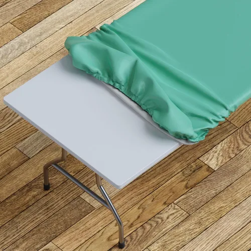 Miniatura 19 de Sorfey Mantel ajustado con elástico, vinilo con parte trasera de franela, se adapta a mesa de 24 x 48 pulgadas, rectangular, a prueba de agua, fácil