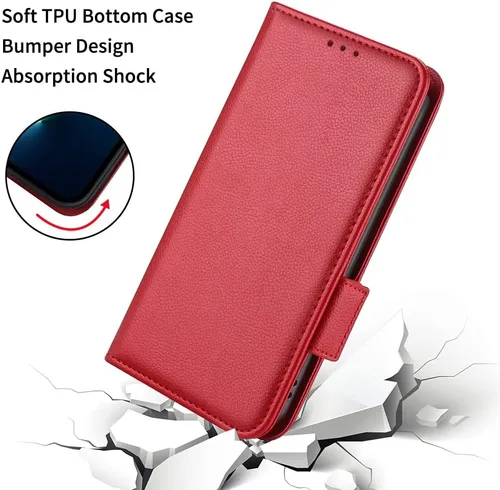 Miniatura 4 de Funda compatible con Xiaomi Poco F3 GT, soporte de piel sintética con tarjetero, compatible con Xiaomi Redmi K40 Gaming Flip cierre magnético