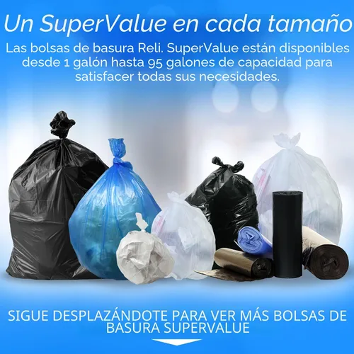 Miniatura 7 de Reli. Bolsas de basura de 6 a 10 galones 1000 bolsas transparentes Baño Fuertes Basura