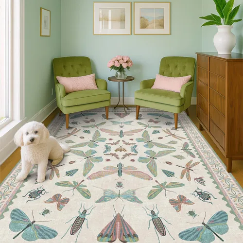 Miniatura 167 de Hazo Haus Alfombra de Baño Bohemia Lavable 2x3, Alfombras Pequeñas para Cocina, Tocador, Puerta Principal Entrada Interior, Antideslizante Pelo Bajo