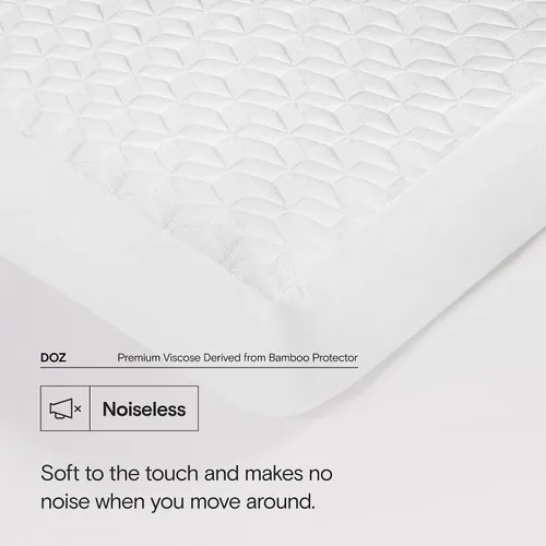 Miniatura 3 de DOZ - Protector de colchón, 100% viscosa derivada de la superficie de bambú, funda de colchón de tela de aire 3D, 100% impermeable, ultra suave, sin