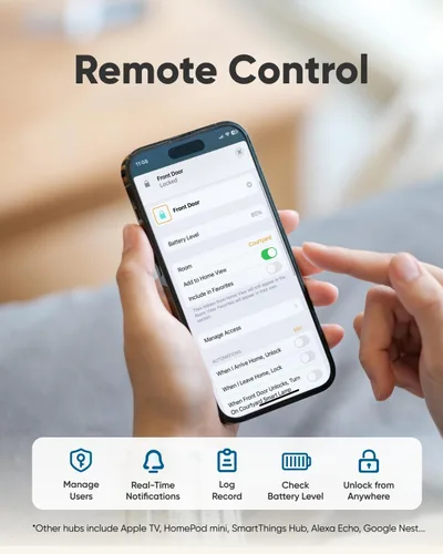 Miniatura 5 de eufy Smart Lock E31, cerradura inteligente para puerta con entrada sin llave y huella dactilar compatible con el ecosistema Apple Home, para puerta