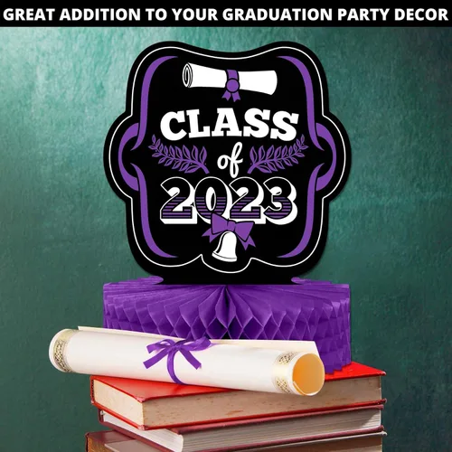 Miniatura 5 de Centros de mesa de graduación para mesas 2023 – 4 centros de mesa de graduación – Centros de mesa de graduación de doble cara de 12 pulgadas 2023