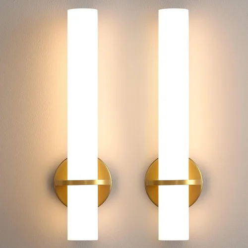Miniatura 14 de AIJIASI Apliques de Pared Negros Juego de 2, Apliques de Baño de 18 pulgadas con Pantalla Acrílica 18W 3000K LED Regulables Apliques de Pared