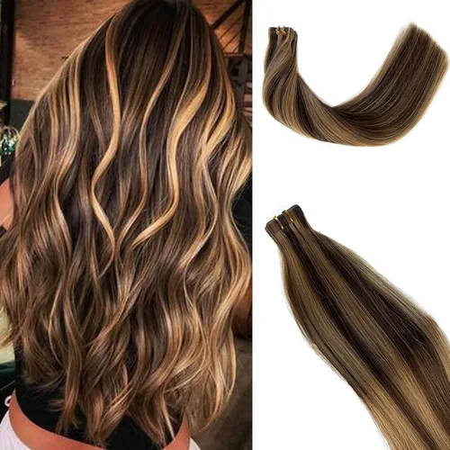 Miniatura 8 de Extensiones de cabello humano rubio con cinta, reflejos rubio ceniza y rubio platino, extensiones de cabello rubio platinado, cinta adhesiva