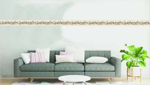 Miniatura 4 de Dundee Deco Papel tapiz con borde para despegar y pegar DDAZBD9125, flores florales verdes y rosadas sobre bordes de pared, diseño retro, 15 pies x