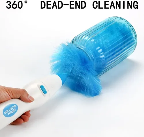 Miniatura 4 de Hurricane 360 - Plumero eléctrico giratorio de plumas, plumero eléctrico ajustable, cepillo de polvo para eliminar el polvo en un solo centrifugado
