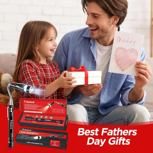 Miniatura 6 de Regalo del día del padre para marido papá, regalos para hombres, herramientas magnéticas extensibles, telescópicas, regalo del día del padre de Rojo