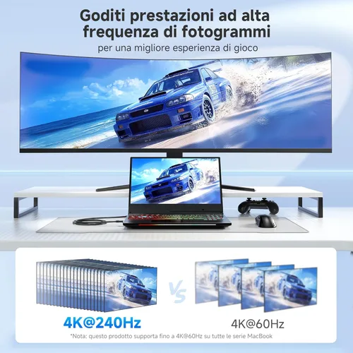 Miniatura 5 de Cable Matters Adaptador USB C a HDMI 2.1 de 48 Gbps con carga de 100 W, 4K 240 Hz /8K 60Hz HDR - Thunderbolt 4 compatible con iPhone 16/15 Pro Max