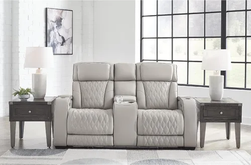 Miniatura 19 de Signature Design by Ashley Boyington Modern Leather Match Loveseat Reclinable Eléctrico con Consola, Reposacabezas Ajustable, Masaje, Asiento