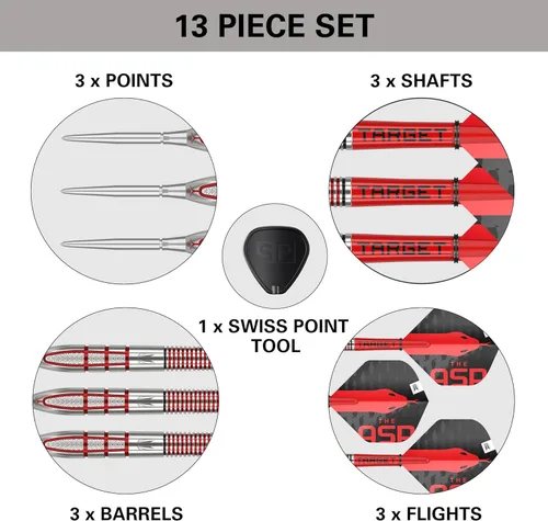 Miniatura 5 de Target Darts Nathan Aspinall Gen 2 - Juego de dardos de punta de acero con punta de acero (95% tungsteno)