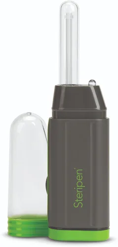 SteriPen Adventurer Opti - Purificador de agua personal UV para camping, mochileros, preparación para emergencias y viajes, negro/verde, pequeño