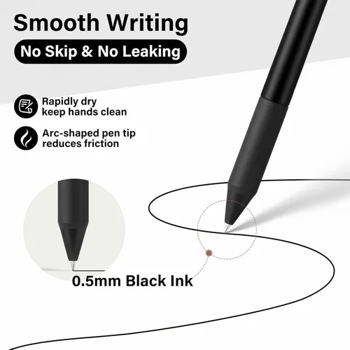 Miniatura 4 de EUSOAR Bolígrafos de gel para diario, paquete de 6 bolígrafos de punta fina de 0.020 in, agarre cómodo, bolígrafo de tinta negra para enfermeras