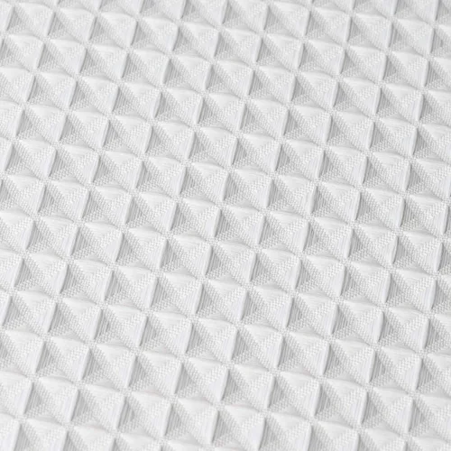 Miniatura 8 de Creative Scents Cortina de ducha de tela blanca para baño, spa de 60 x 72 pulgadas, diseño cuadrado de tejido de gofre mate de lujo, repelente al