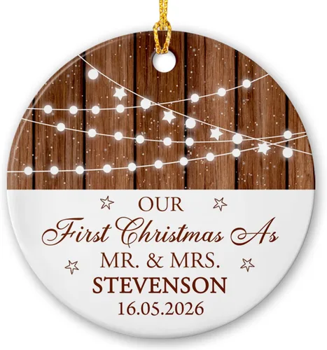 Miniatura 16 de Adorno de cerámica personalizado para la segunda Navidad de león para bebé, regalo de 2º adorno de árbol de Navidad de león para bebé, recuerdo
