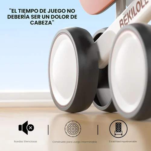 Miniatura 7 de BEKILOLE Bicicleta de equilibrio para bebés para niñas de 1 año, bicicleta de equilibrio para niños de 12 a 24 meses, 4 ruedas silenciosas, juguetes