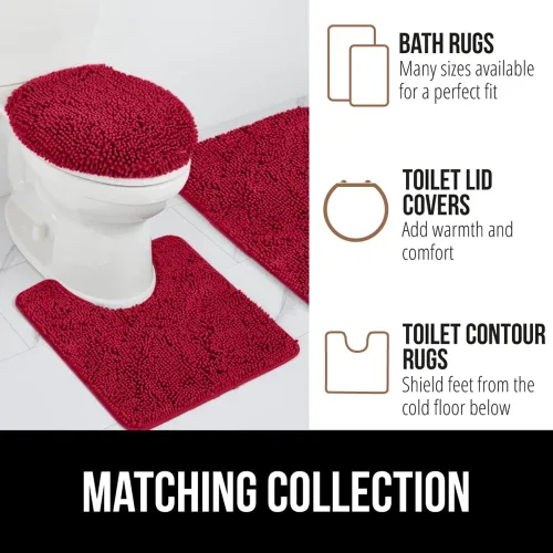 Miniatura 475 de Gorilla Grip - Tapete de baño de felpilla gruesa, suave y absorbente, secado rápido, de microfibra, con reverso de caucho, para piso de ducha, Nube