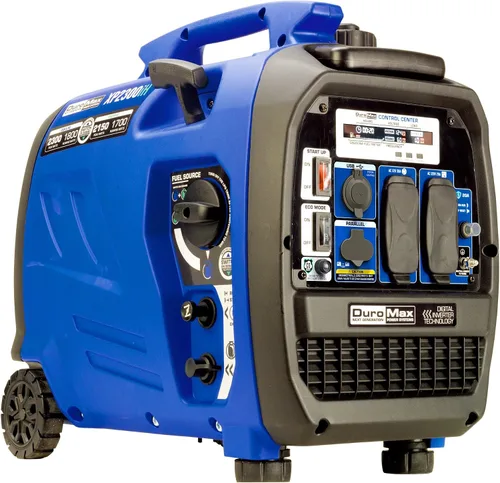 DuroMax XP2300iH, generador portátil de 2,300 vatios de combustible doble con inversor digital - Gas y propano, listo para RV y emergencias