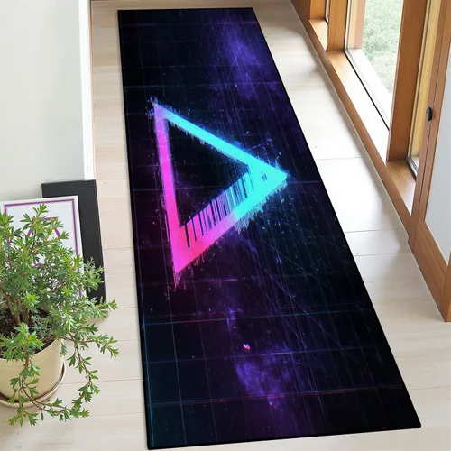 Miniatura 11 de Alfombra de corredor lavable de 2 x 6 pulgadas, diseño de arcade, diseño de barco espacial a la puesta de sol, retro, de los años 80, de ciencia