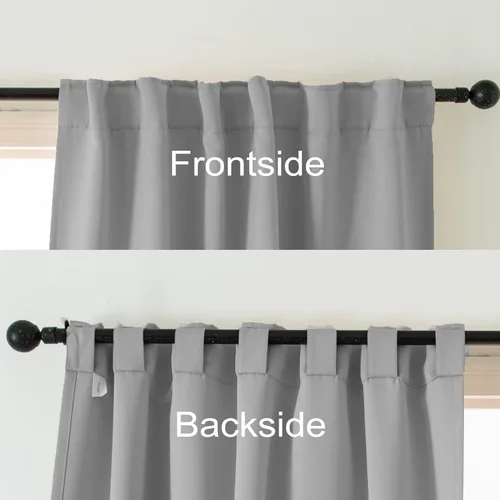 Miniatura 4 de Pickluc Cortinas opacas de 63 pulgadas de largo, 2 paneles de cortinas opacas para dormitorio o sala de estar, pestaña trasera y bolsillo para Negro