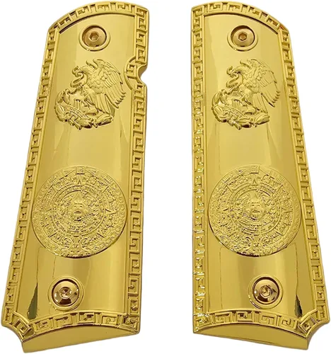 Empuñaduras de repuesto de tamaño completo 1911 para Colt Rock Island Springfield Taurus y clones, empuñaduras doradas, se ajustan a los modelos