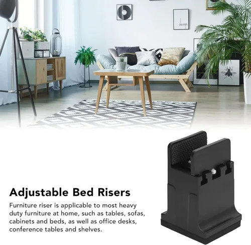 Miniatura 4 de 4 elevadores de cama, elevador de goma para muebles, bloques de cama elevados, elevadores de sofá, mesa de escritorio, almohadillas de elevación