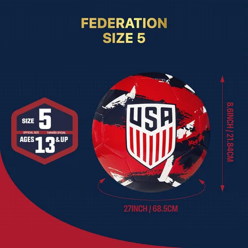 Miniatura 5 de Icon Sports Balón de fútbol oficial de la Federación de Fútbol de USW93BL-azul marino