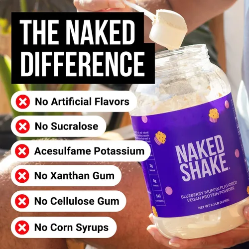Miniatura 2 de NAKED Shake - Proteína en Polvo Sabor Muffin de Arándanos - Proteína a Base de Plantas con Sabor de Granjas de EE.UU. y Canadá con Aceite MCT, Sin