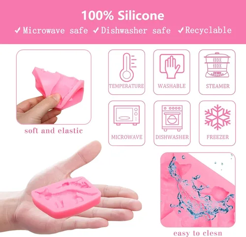 Miniatura 3 de Molde de silicona para fondant de conejo de zorro, molde de chocolate de ciervos sika, alce de bosque, castor de mapache, moldes para hornear