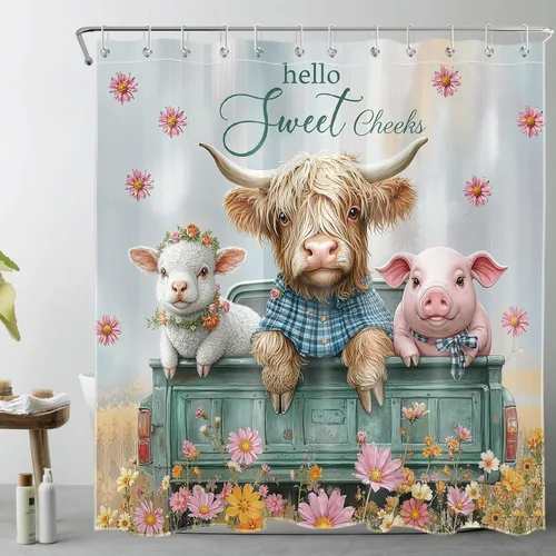 Miniatura 30 de LB Get Naked - Cortina de ducha pequeña de 48 x 68 pulgadas, forro de cortina de ducha de tamaño medio azul y rosa, cortinas de ducha estrechas
