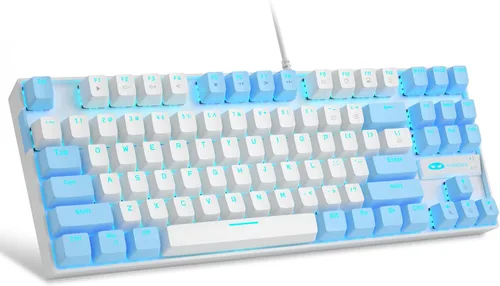 Miniatura 8 de MageGee LIGHT87 - Teclado cremoso con cable, 80% de juntas intercambiables en caliente RGB retroiluminados para juegos con amortiguación de sonido