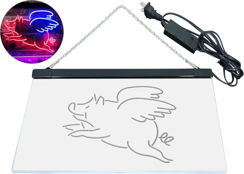 Miniatura 8 de ADVPRO Flying Pig St6s32-i3110-br - Letrero de neón LED de doble color, azul y rojo, 12 x 8.5 pulgadas