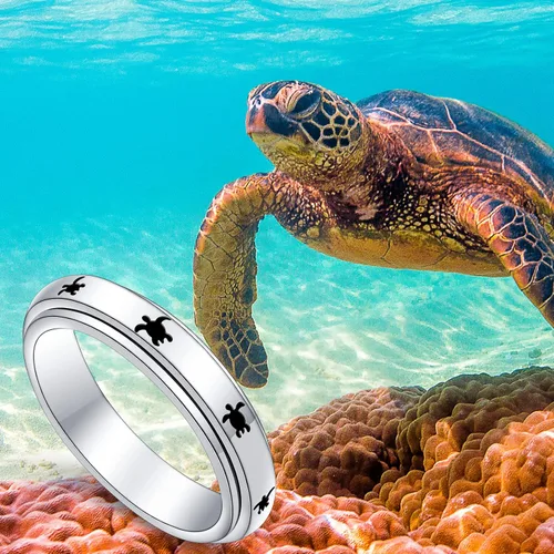 Miniatura 4 de Anillo giratorio de plata de ley S925 para aliviar la ansiedad y la preocupación, anillo inspirador para aliviar el aburrimiento y el autismo