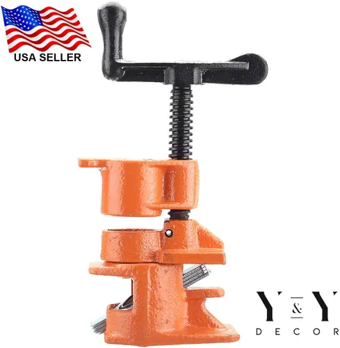 Miniatura 5 de Y&Y Decor Paquete de 4 abrazaderas de tubo de 3/4 pulgadas para pegar madera, hierro fundido resistente, herramientas profesionales para carpintería