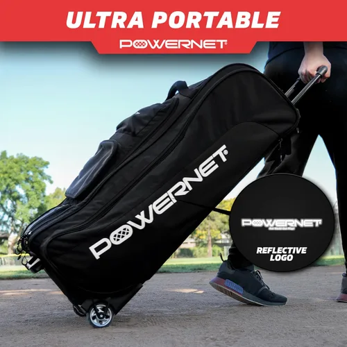 Miniatura 5 de PowerNet Optimus - Bolsa de receptor, bolsa de equipo rodante para todos los equipos de béisbol y sóftbol, 7 fundas internas para bate