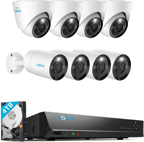 REOLINK Cámara IP PoE de 12MP para exteriores, cámaras de vigilancia Bullet & Dome para seguridad en el hogar, detección de humanos,