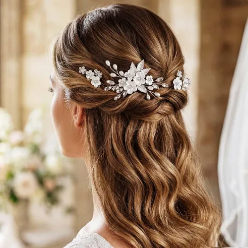 Miniatura 2 de GORAIS Accesorios para el cabello de boda, horquillas para el cabello, perlas nupciales, piezas para el cabello para novias y mujeres