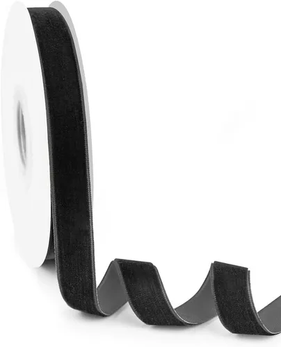 Miniatura 16 de Cinta de terciopelo de 5/8 pulgadas de ancho, 25 yardas, cinta de terciopelo negro en carrete para manualidades, envoltura de regalos, bricolaje