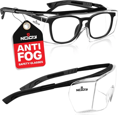 NoCry Gafas de Seguridad Antivaho que se Ajustan Sobre Gafas con Lente Resistente a los Arañazos — Certificadas ANSI Z87 y OSHA, Gafas de Seguridad