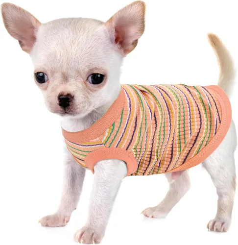 Miniatura 17 de Eleva la Comodidad y Moda de tu Mascota: Chaleco de Camisa para Perros de Algodón 100% Acanalado Premium para Razas Pequeñas como Chihuahuas, Rosa
