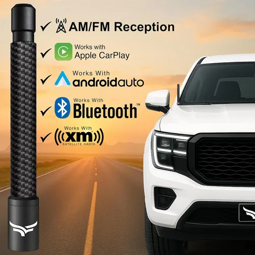 Miniatura 2 de EcoAuto Antena Universal Corta de 5' para Camiones — Antirrobo y Segura para Lavado de Autos — Accesorios para Camiones para Ford, Dodge, GMC, Fibra