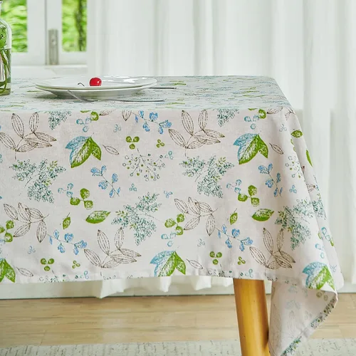 Miniatura 13 de Wracra Mantel redondo de macramé impermeable, estilo lino de granja, resistente a las arrugas, lavable, para interiores y exteriores